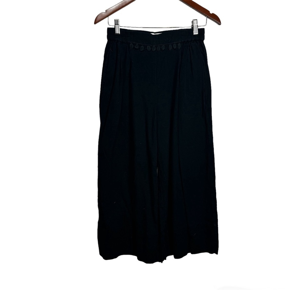 MIRTH Navy Blue fringe‎ waist wide leg pants